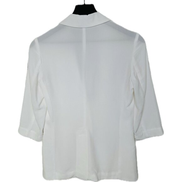 Theory White Blazer Jacket Women’s 3/4 Sleeve One Button Career Work Size 2 XS - Picture 3 of 9
